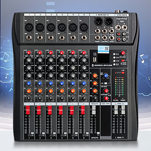 Depusheng DX6 Professional Mixer Audio 6 Channel Sound Board Console ...